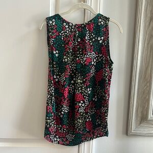 Nine West Floral Sleeveless Top - Black, Red, Green